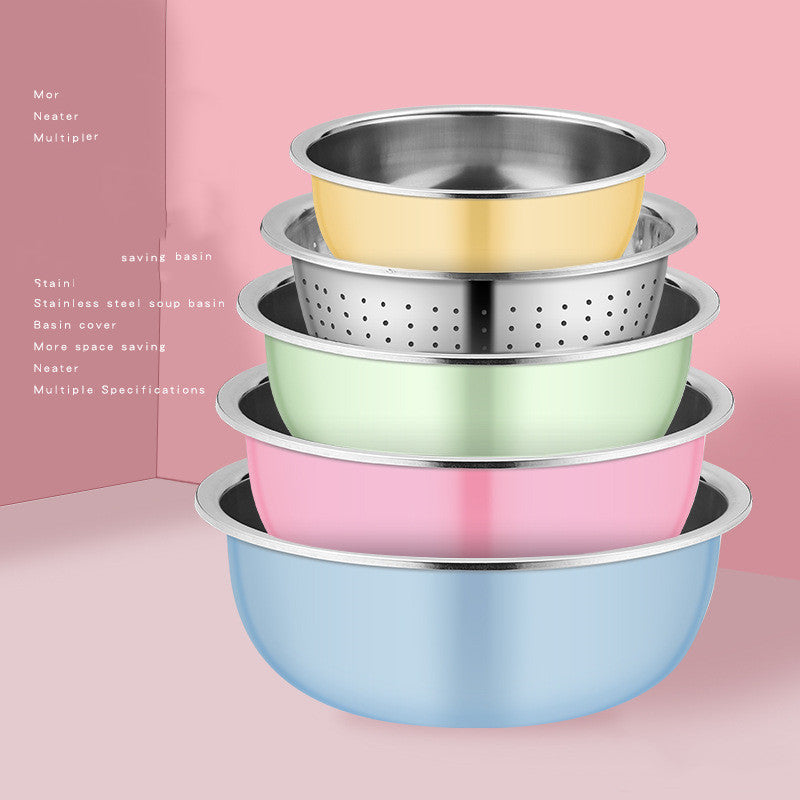 5-Piece Deep Stainless Steel Mixing Bowl Set